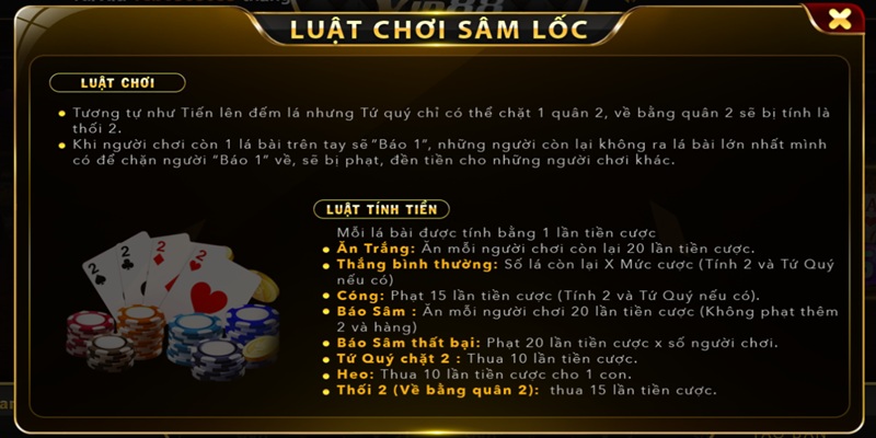 Sâm lốc WINVN 1 Các tính năng, luật chơi cơ bản của sâm lốc